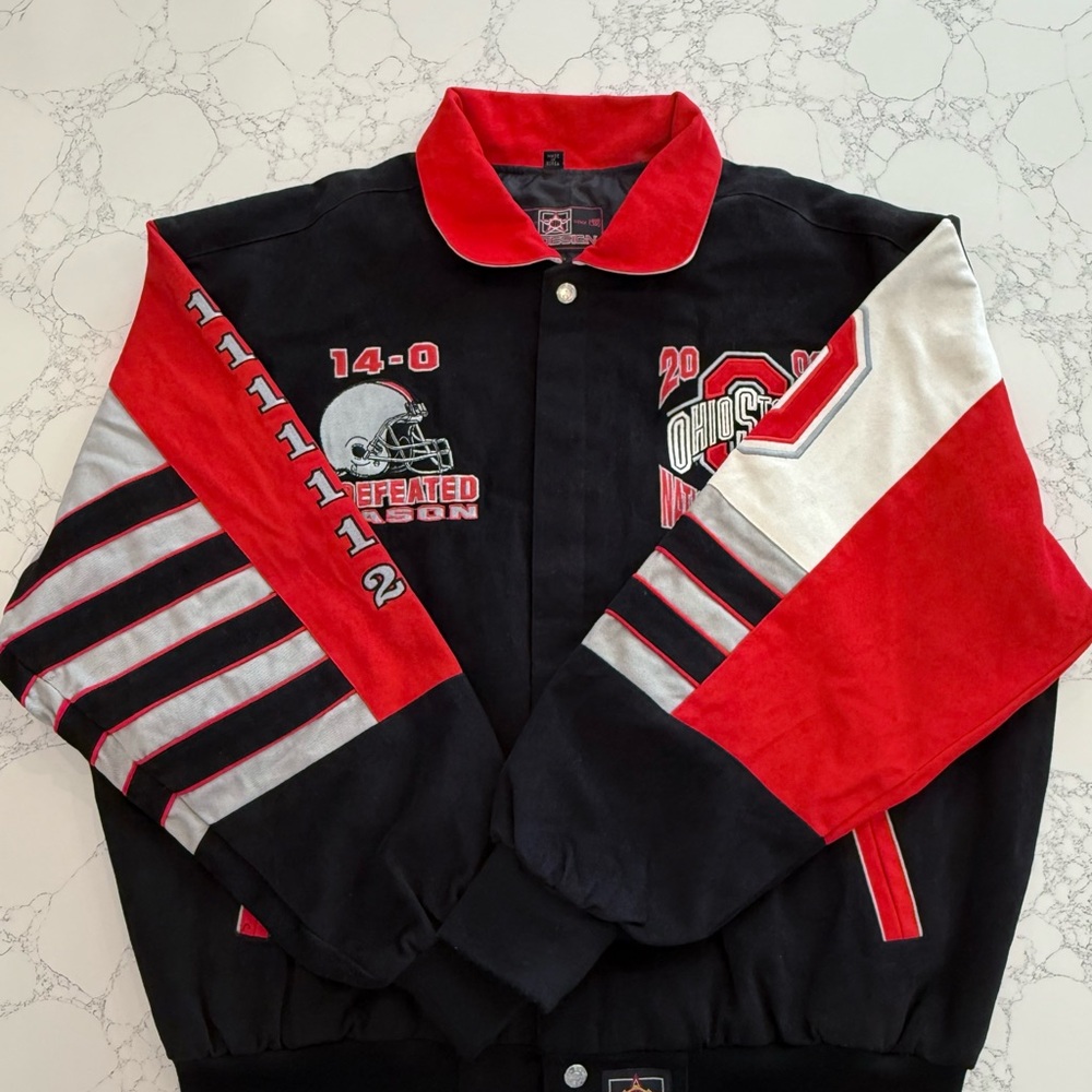 Ohio State Black and Red Varsity Jacket